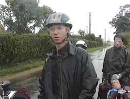 Peter Grantham and Matthew Soame making the best of the bad weather at Tuttington
